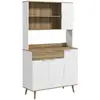Image de Buffet haut design scandinave - multi-rangement - blanc aspect bois