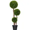 Image de Buis artificiel topiaire artificielle 3 boules h. 110 cm pot inclus