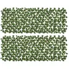 Image de Lot de 2 haies artificielles extensibles feuilles radis pe marron vert