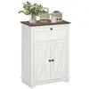 Image de Buffet bas 2 portes multi-rangement style rural chic blanc aspect bois