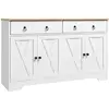 Image de Buffet 2 portes multi-rangement style rural chic blanc aspect bois