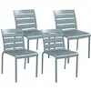 Image de Lot de 4 chaises de jardin empilables assise dossier lattes gris