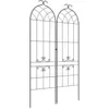 Image de Lot de 2 treillis de jardin - dim. 50l x 181h cm - métal époxy noir