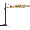 Image de Parasol déporté octogonal inclinable rotatif 360° polyester beige