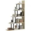Image de Étagère bibliothèque séparateur de pièce métal chêne