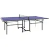 Image de Ping-pong table pliable compacte 4 roulettes bleu