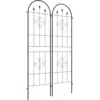 Image de Lot de 2 treillis de jardin support pour plantes grimpantes acier noir