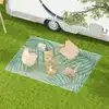 Image de Tapis d'extérieur réversible motif feuillage sac inclus pp vert crème