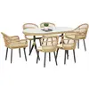 Image de Salon de jardin 6 places 7 pcs style bohème - 6 chaises table à manger