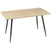 Image de Table à manger rectangulaire 4 personnes acier noir effet bois naturel