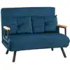 Image de Canapé convertible pliant tissu effet velours bleu