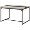 Image de Table à manger 6 places style industriel métal noir aspect bois clair