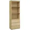 Image de Bibliothèque 3 étagères 3 tiroirs - aspect bois naturel
