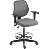 Image de Chaise de bureau assise haute accoudoirs réglables tissu gris chiné