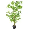 Image de Bambou artificiel h.1,5 m 644 feuilles denses réalistes lichen pot