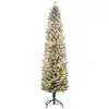 Image de Sapin de noël artificiel led mince enneigé h.180 cm 329 branches