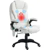 Image de Fauteuil de bureau massant chauffant pivotant 360° polyester blanc