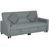 Image de Canapé convertible 3 places tissu velours gris