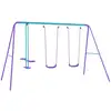 Image de Portique balançoire extérieur 3 en 1 en métal violet