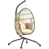 Image de Fauteuil suspendu coussin rembourré polyester kaki