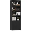 Image de Bibliothèque 4 compartiments ouverts et 2 portes noir