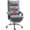 Image de Fauteuil bureau massant chauffant dossier inclinable microfibre gris