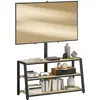 Image de Meuble tv support ajustable 35° panneau de particules bois naturel