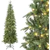 Image de Sapin de Noël slim 210H cm 300 lumières 826 branches plastiques vert