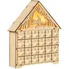Image de Calendrier de l'avent à remplir 24 tiroirs 5 lumières en bois naturel