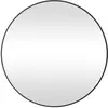 Image de Miroir rond mural cadre en métal noir