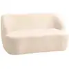 Image de Canapé 2 places incurvé aucun assemblage requis tissu bouclette beige