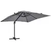 Image de Parasol déporté rotatif carré 3x3m en aluminium gris