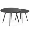 Image de Lot de 2 tables basses de jardin en acier anthracite