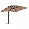 Image de Parasol déporté inclinable et rotatif 2x3m en aluminium taupe