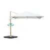 Image de Parasol déporté carré 3x3m effet bois écru