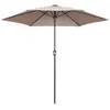 Image de Parasol droit 3m inclinable à manivelle en aluminium taupe