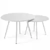 Image de Lot de 2 tables basses ronde en acier blanc