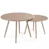 Image de Lot de 2 tables basses ronde en acier taupe