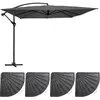 Image de Parasol déporté 3x3m et 4 dalles à lestées gris