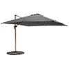 Image de Parasol déporté 3x3m et 4 dalles lestées effet bois gris
