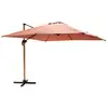 Image de Parasol déporté carré 3x3m effet bois argile
