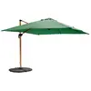 Image de Parasol déporté 3x3m et 4 dalles lestées effet bois vert cactus