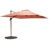 Image de Parasol déporté 3x3m et 4 dalles lestées effet bois argile