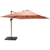 Image de Parasol déporté 3x3m et 4 dalles à remplir effet bois argile