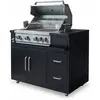 Image de Meuble barbecue gaz 4 brûleurs et rôtissoire pour cuisine extérieure