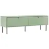 Image de Meuble tv 2 portes en acier et mdf décor mélaminé 150 cm vert sauge
