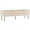 Image de Meuble tv 2 portes en acier et mdf décor mélaminé 150 cm beige