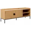 Image de Meuble tv en acier et mdf décor mélaminé 150 cm beige