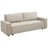 Image de Canapé convertible en tissu 3 places beige l 220 cm