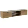 Image de Meuble tv suspendu 160 cm industriel bois clair
